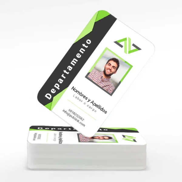 Carnet estudiantil 4x4 en PVC, impresión a color en ambas caras